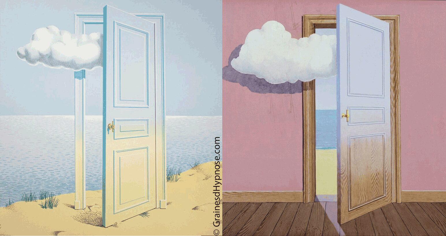 Hypnose Humaniste et Hypnose Ericksonienne, quelles sont les différences ? tableaux magritte porte, hypnothérapeute et hypnotiseur à montpellier et hypnothérapie à distance